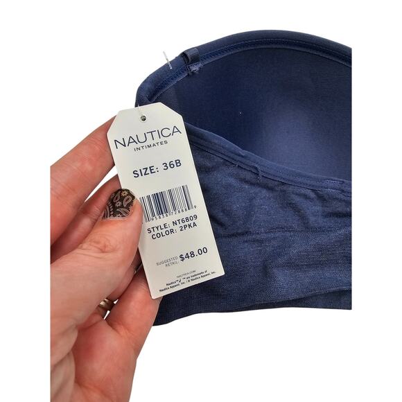 Nautica Womens Sz 36B Strapless Lightly Padded Bra Dark Blue NEW - Picture 4 of 4